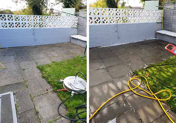 Concrete Slabs Before and After Cleaning