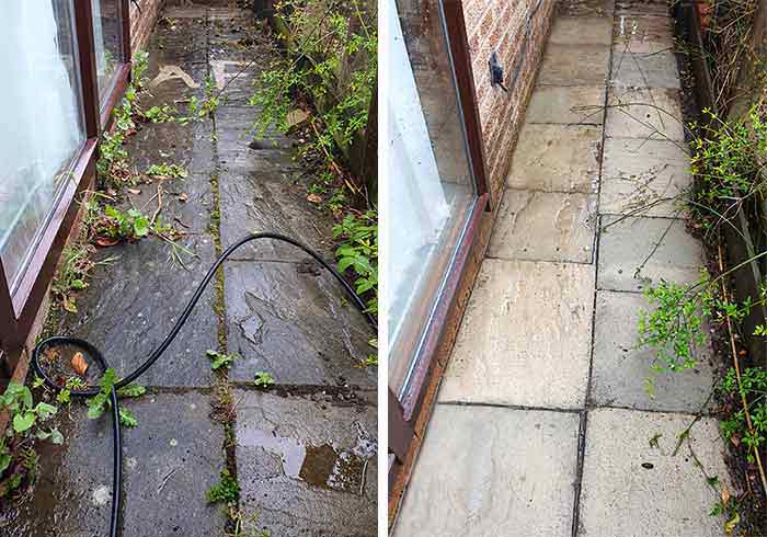 Stone Slab Path Pressure Washed